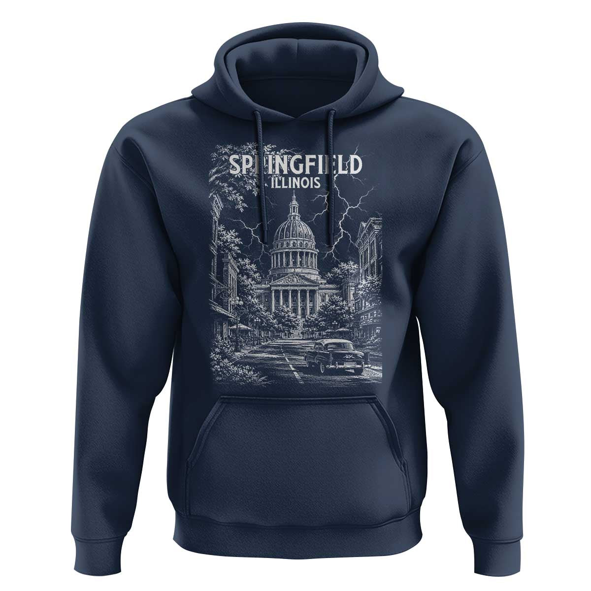 Historic Springfield Illinois Architecture Hoodie The Prairie State Souvenir Gift