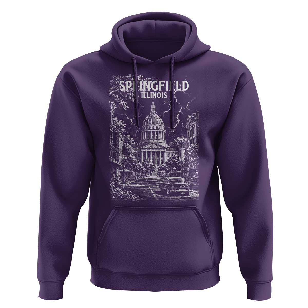 Historic Springfield Illinois Architecture Hoodie The Prairie State Souvenir Gift