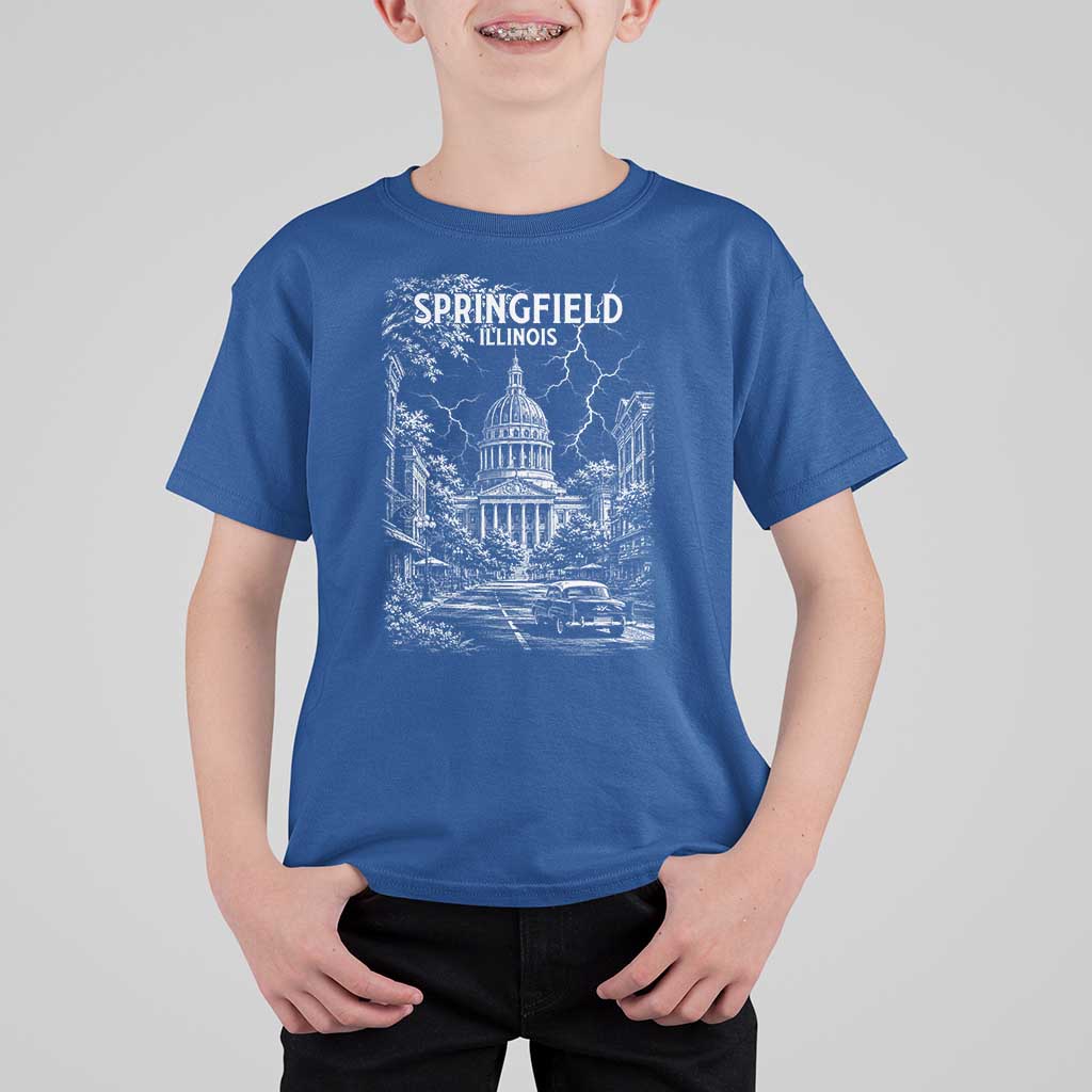 Historic Springfield Illinois Architecture T Shirt For Kid The Prairie State Souvenir Gift