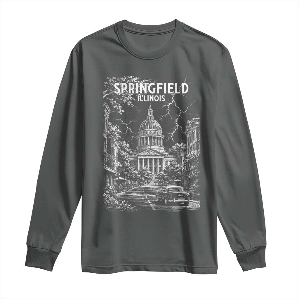 Historic Springfield Illinois Architecture Long Sleeve Shirt The Prairie State Souvenir Gift
