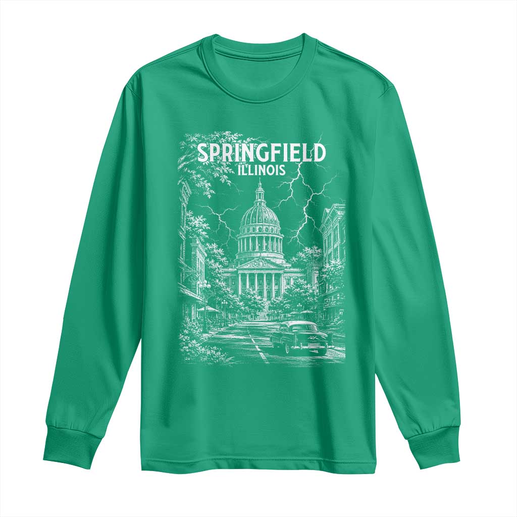 Historic Springfield Illinois Architecture Long Sleeve Shirt The Prairie State Souvenir Gift