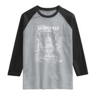 Historic Springfield Illinois Architecture Raglan Shirt The Prairie State Souvenir Gift