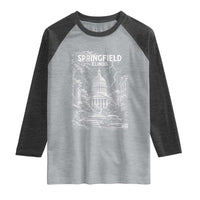Historic Springfield Illinois Architecture Raglan Shirt The Prairie State Souvenir Gift