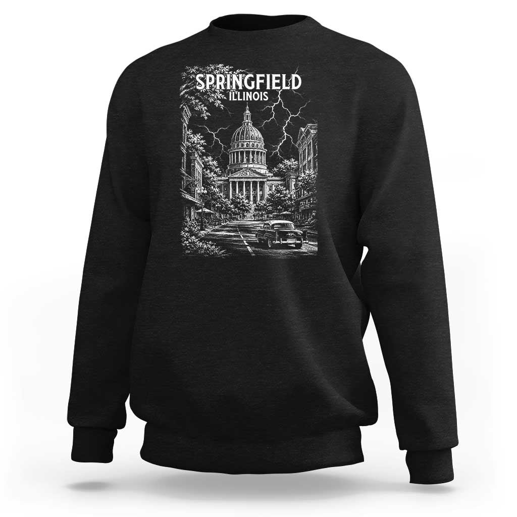 Historic Springfield Illinois Architecture Sweatshirt The Prairie State Souvenir Gift