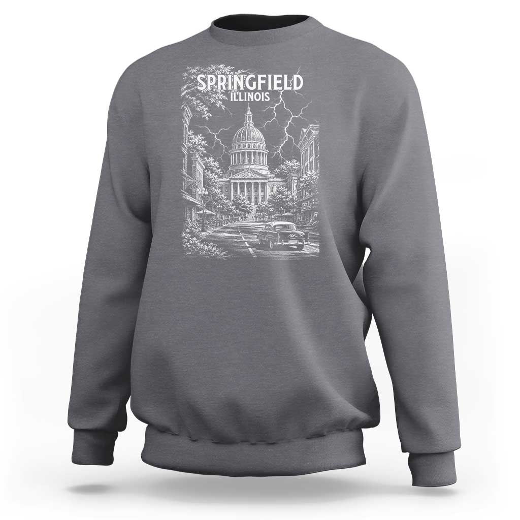 Historic Springfield Illinois Architecture Sweatshirt The Prairie State Souvenir Gift