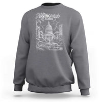 Historic Springfield Illinois Architecture Sweatshirt The Prairie State Souvenir Gift