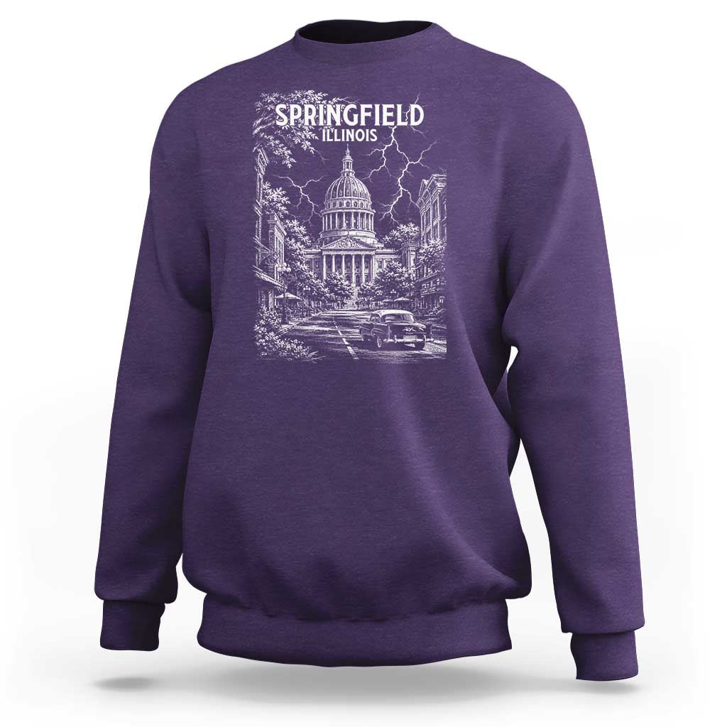 Historic Springfield Illinois Architecture Sweatshirt The Prairie State Souvenir Gift