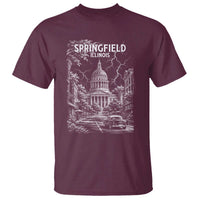 Historic Springfield Illinois Architecture T Shirt The Prairie State Souvenir Gift