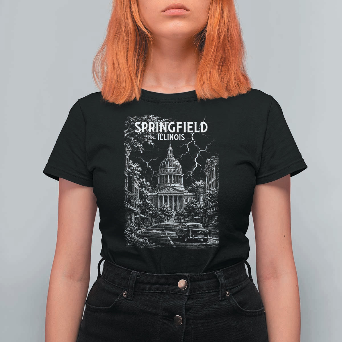 Historic Springfield Illinois Architecture T Shirt For Women The Prairie State Souvenir Gift