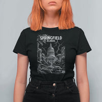 Historic Springfield Illinois Architecture T Shirt For Women The Prairie State Souvenir Gift