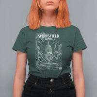 Historic Springfield Illinois Architecture T Shirt For Women The Prairie State Souvenir Gift