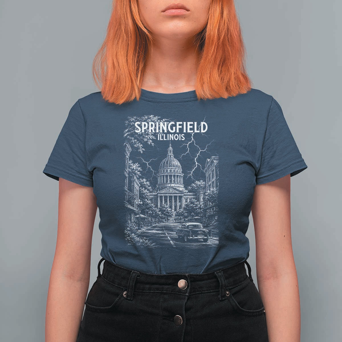 Historic Springfield Illinois Architecture T Shirt For Women The Prairie State Souvenir Gift
