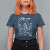 Historic Springfield Illinois Architecture T Shirt For Women The Prairie State Souvenir Gift