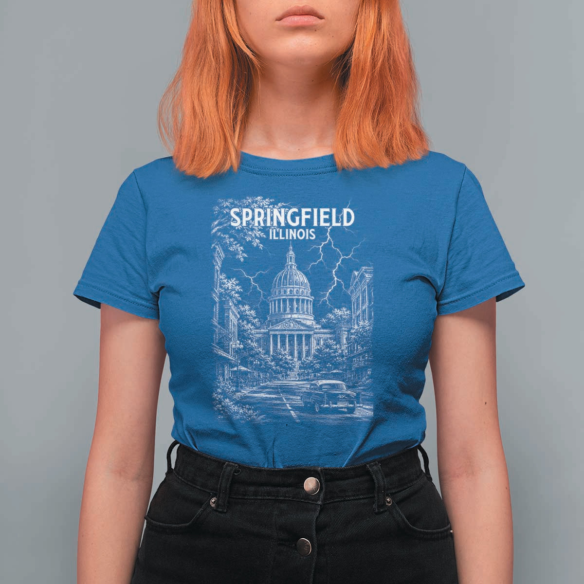 Historic Springfield Illinois Architecture T Shirt For Women The Prairie State Souvenir Gift