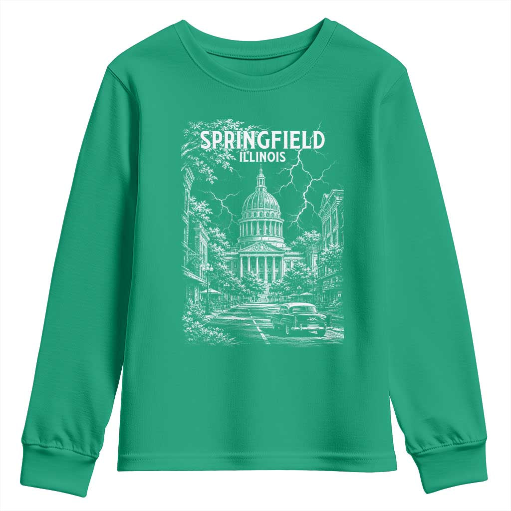 Historic Springfield Illinois Architecture Youth Sweatshirt The Prairie State Souvenir Gift