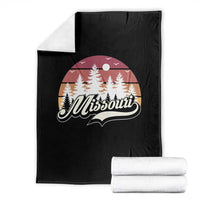 Missouri Travel Gift Throw Blanket Vintage Forest River Landscape