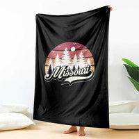 Missouri Travel Gift Throw Blanket Vintage Forest River Landscape