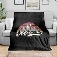 Missouri Travel Gift Throw Blanket Vintage Forest River Landscape