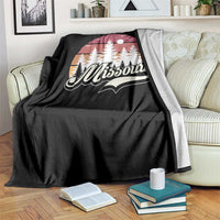 Missouri Travel Gift Throw Blanket Vintage Forest River Landscape