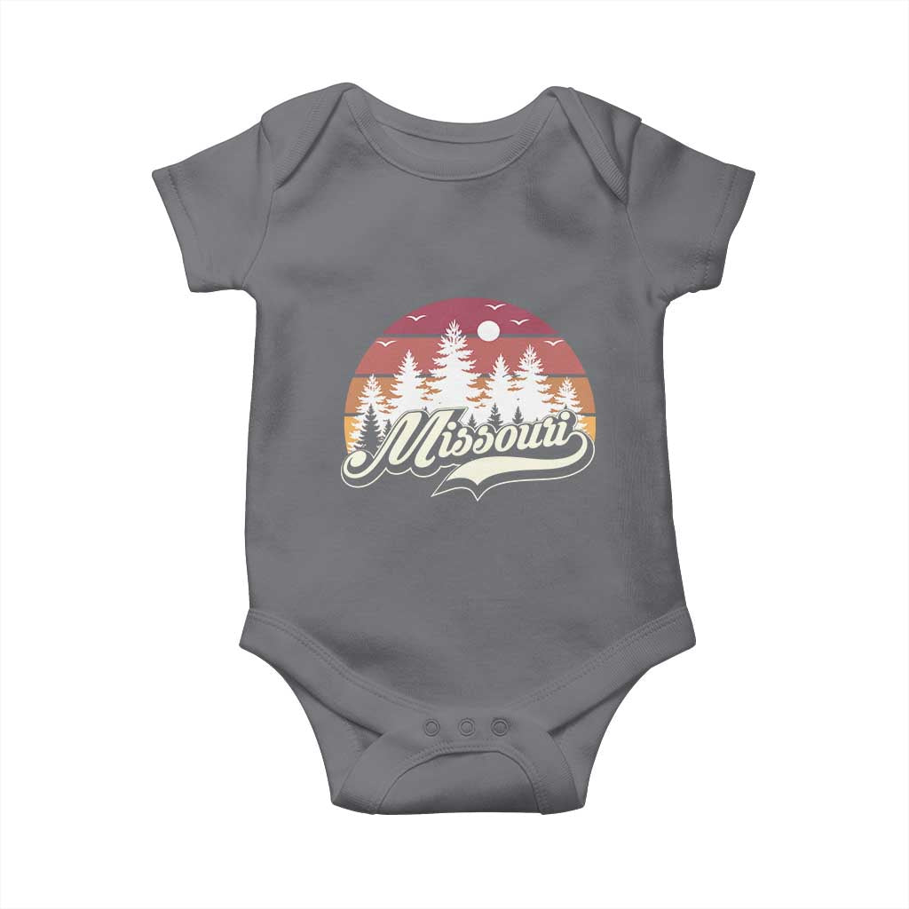 Missouri Travel Gift Baby Onesie Vintage Forest River Landscape