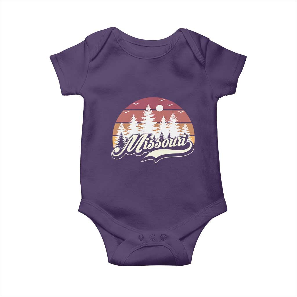 Missouri Travel Gift Baby Onesie Vintage Forest River Landscape