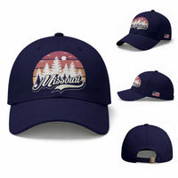 Missouri Travel Gift Baseball Cap Vintage Forest River Landscape