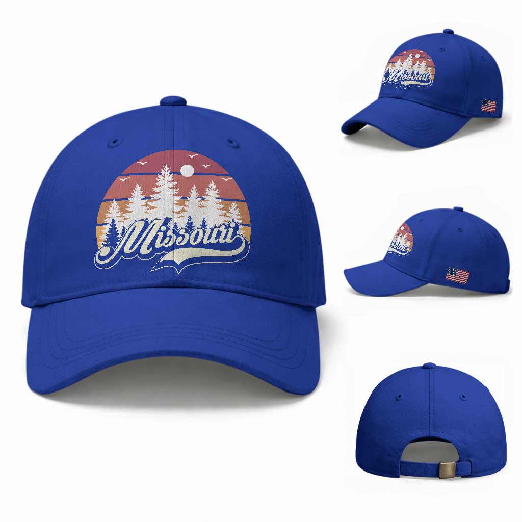 Missouri Travel Gift Baseball Cap Vintage Forest River Landscape
