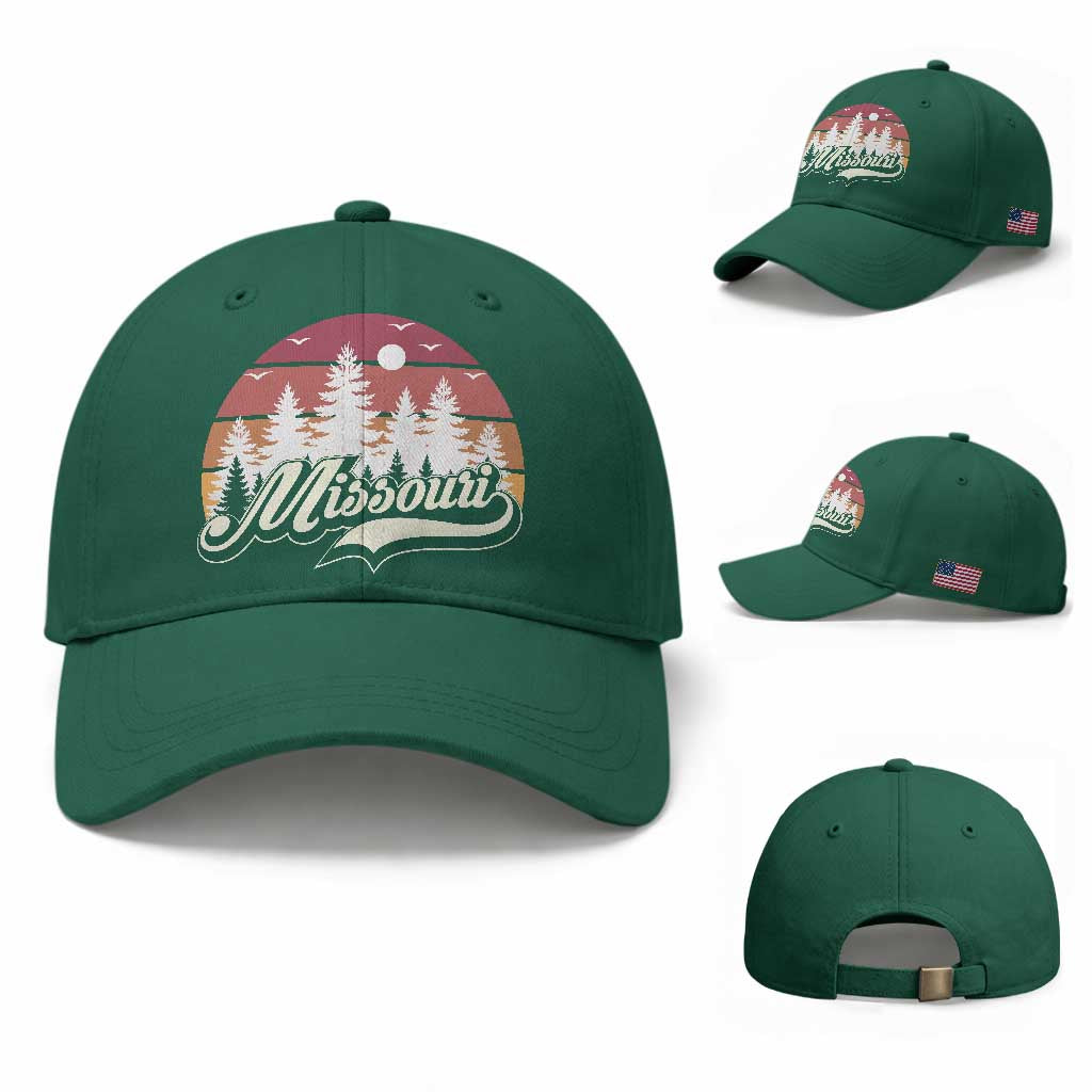 Missouri Travel Gift Baseball Cap Vintage Forest River Landscape