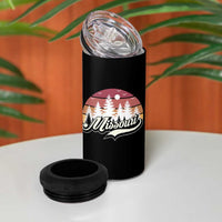 Missouri Travel Gift 4 in 1 Can Cooler Tumbler Vintage Forest River Landscape