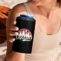 Missouri Travel Gift 4 in 1 Can Cooler Tumbler Vintage Forest River Landscape
