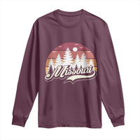 Missouri Travel Gift Long Sleeve Shirt Vintage Forest River Landscape