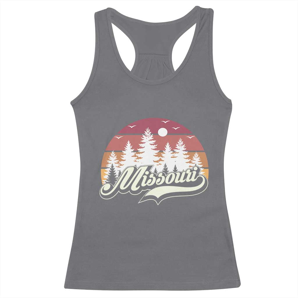 Missouri Travel Gift Racerback Tank Top Vintage Forest River Landscape
