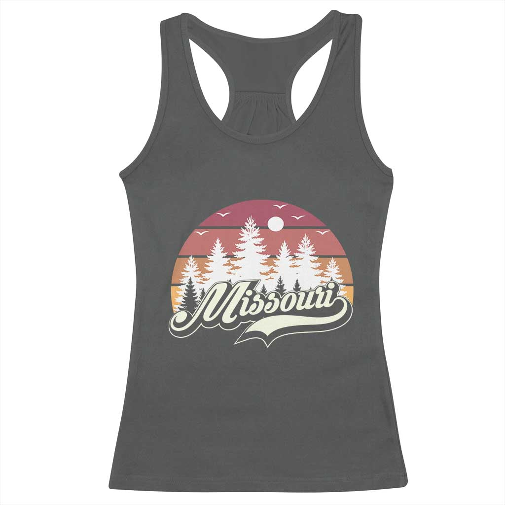 Missouri Travel Gift Racerback Tank Top Vintage Forest River Landscape