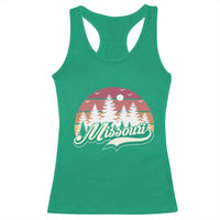 Missouri Travel Gift Racerback Tank Top Vintage Forest River Landscape