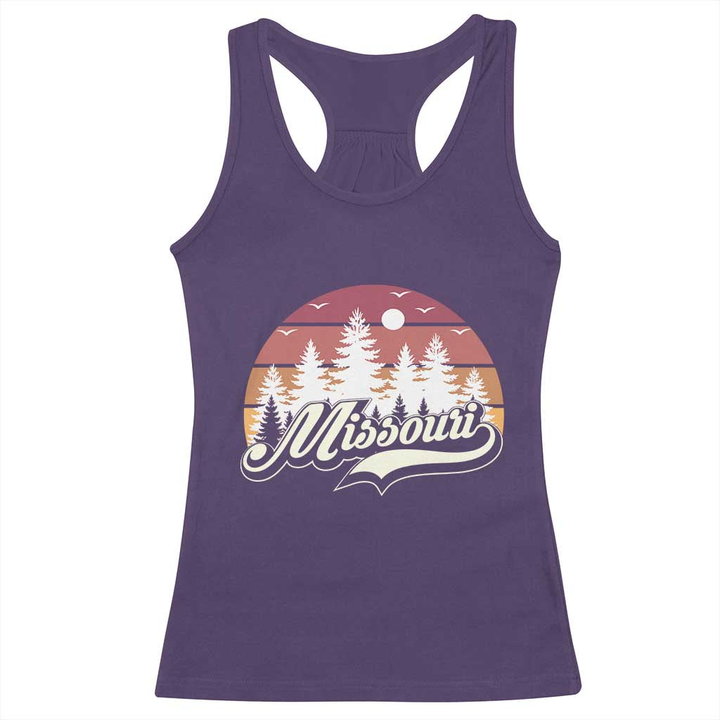 Missouri Travel Gift Racerback Tank Top Vintage Forest River Landscape