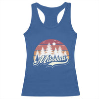 Missouri Travel Gift Racerback Tank Top Vintage Forest River Landscape
