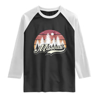 Missouri Travel Gift Raglan Shirt Vintage Forest River Landscape