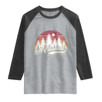 Missouri Travel Gift Raglan Shirt Vintage Forest River Landscape