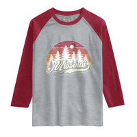 Missouri Travel Gift Raglan Shirt Vintage Forest River Landscape