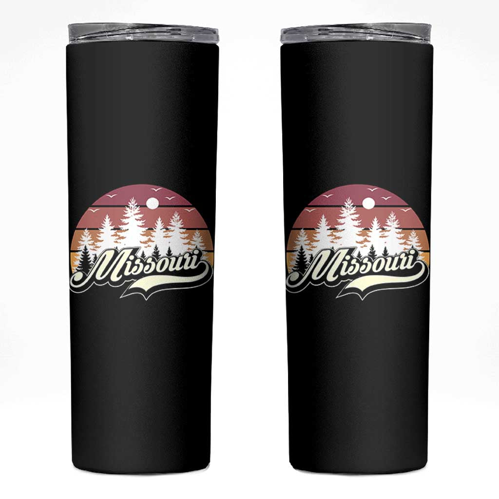 Missouri Travel Gift Skinny Tumbler Vintage Forest River Landscape