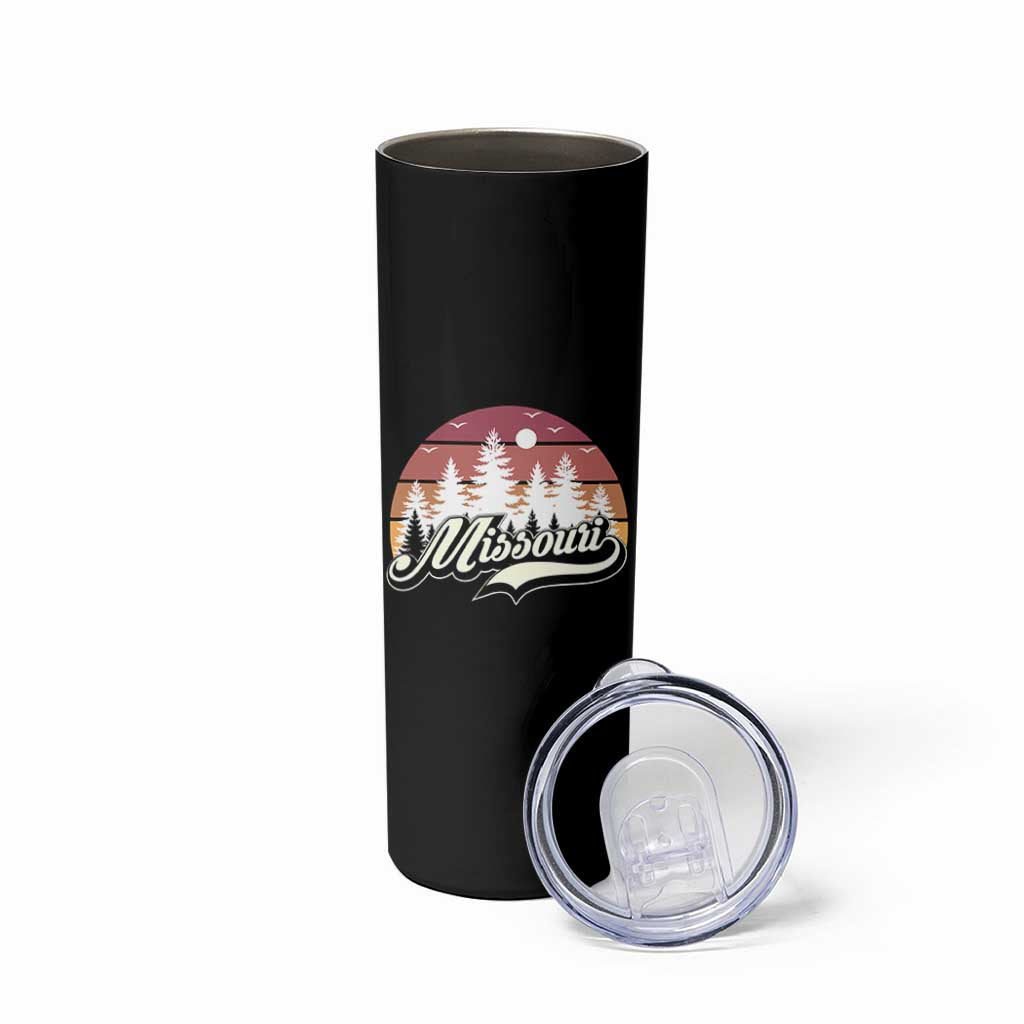 Missouri Travel Gift Skinny Tumbler Vintage Forest River Landscape