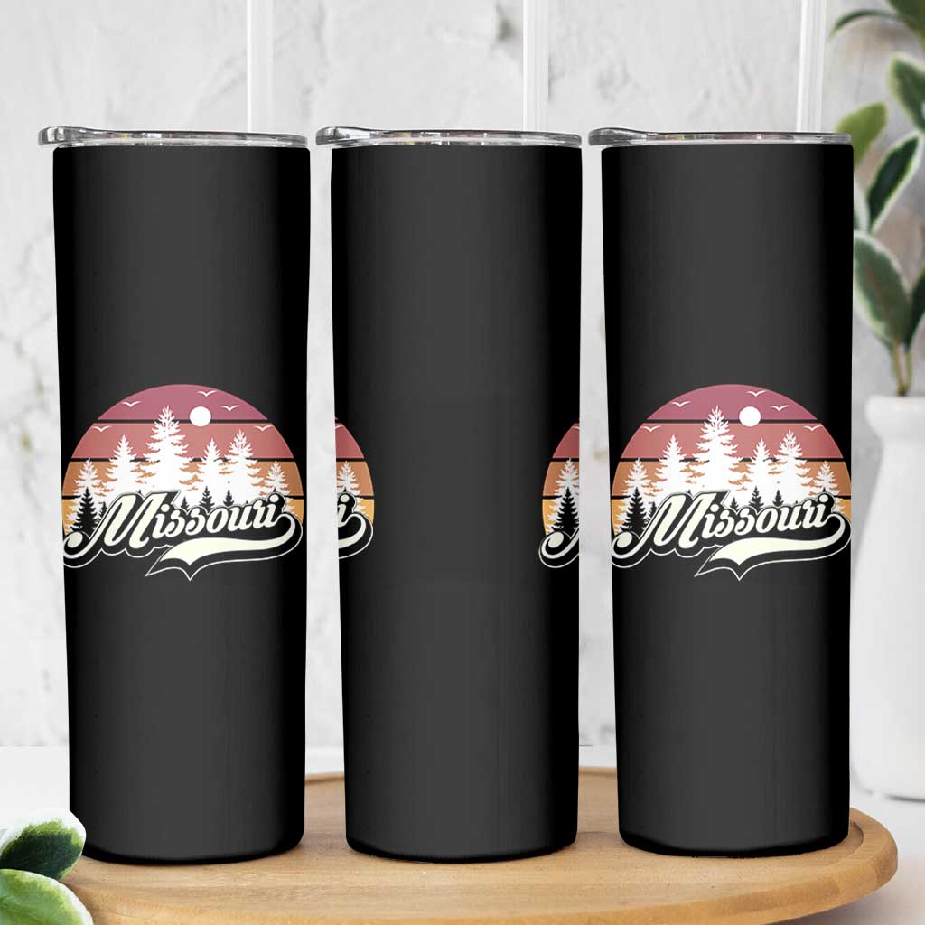 Missouri Travel Gift Skinny Tumbler Vintage Forest River Landscape