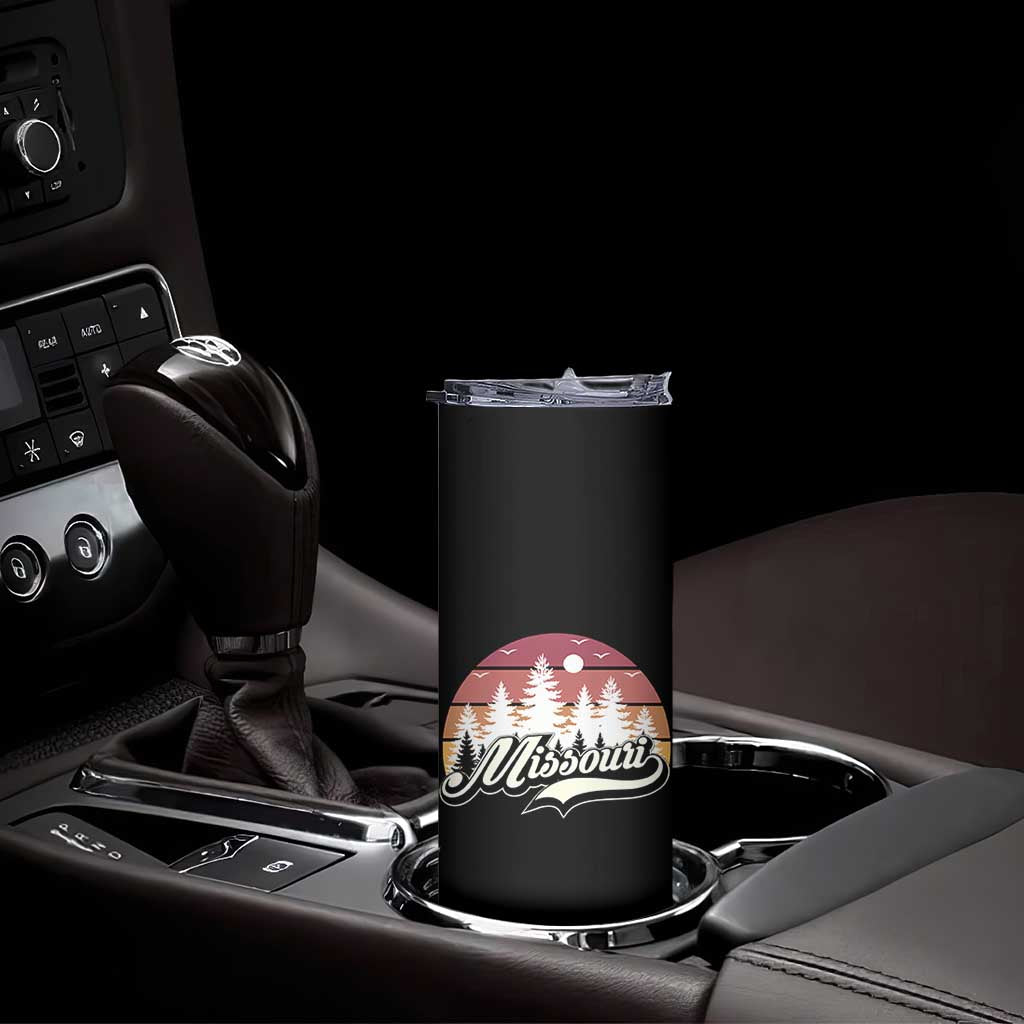 Missouri Travel Gift Skinny Tumbler Vintage Forest River Landscape