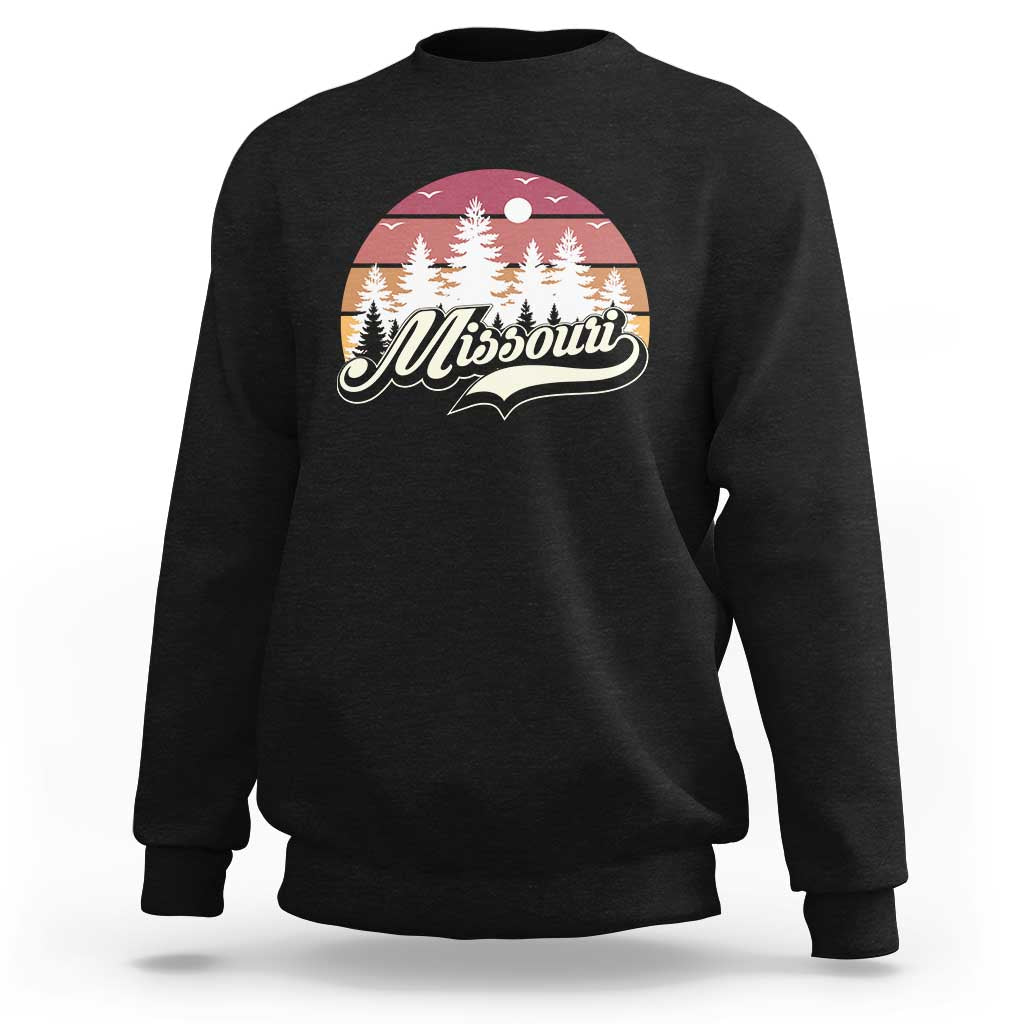 Missouri Travel Gift Sweatshirt Vintage Forest River Landscape