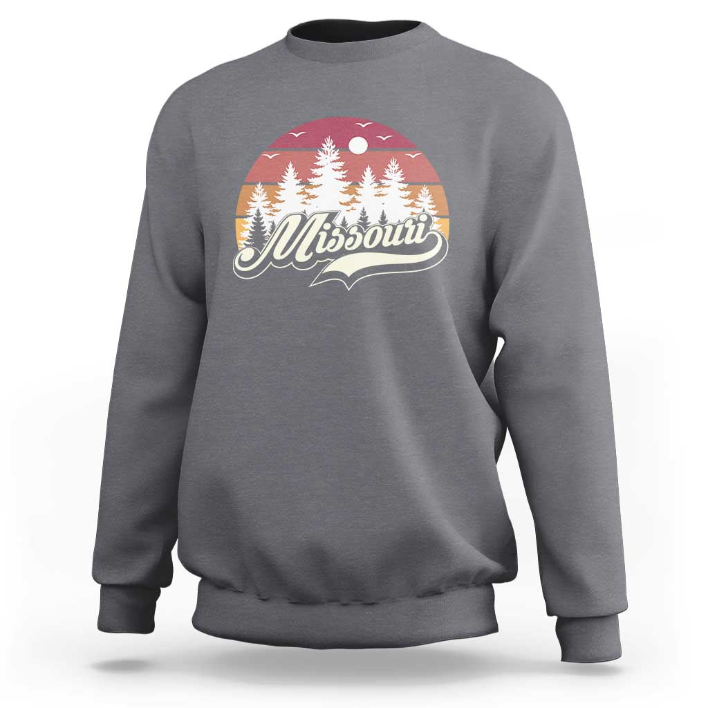 Missouri Travel Gift Sweatshirt Vintage Forest River Landscape
