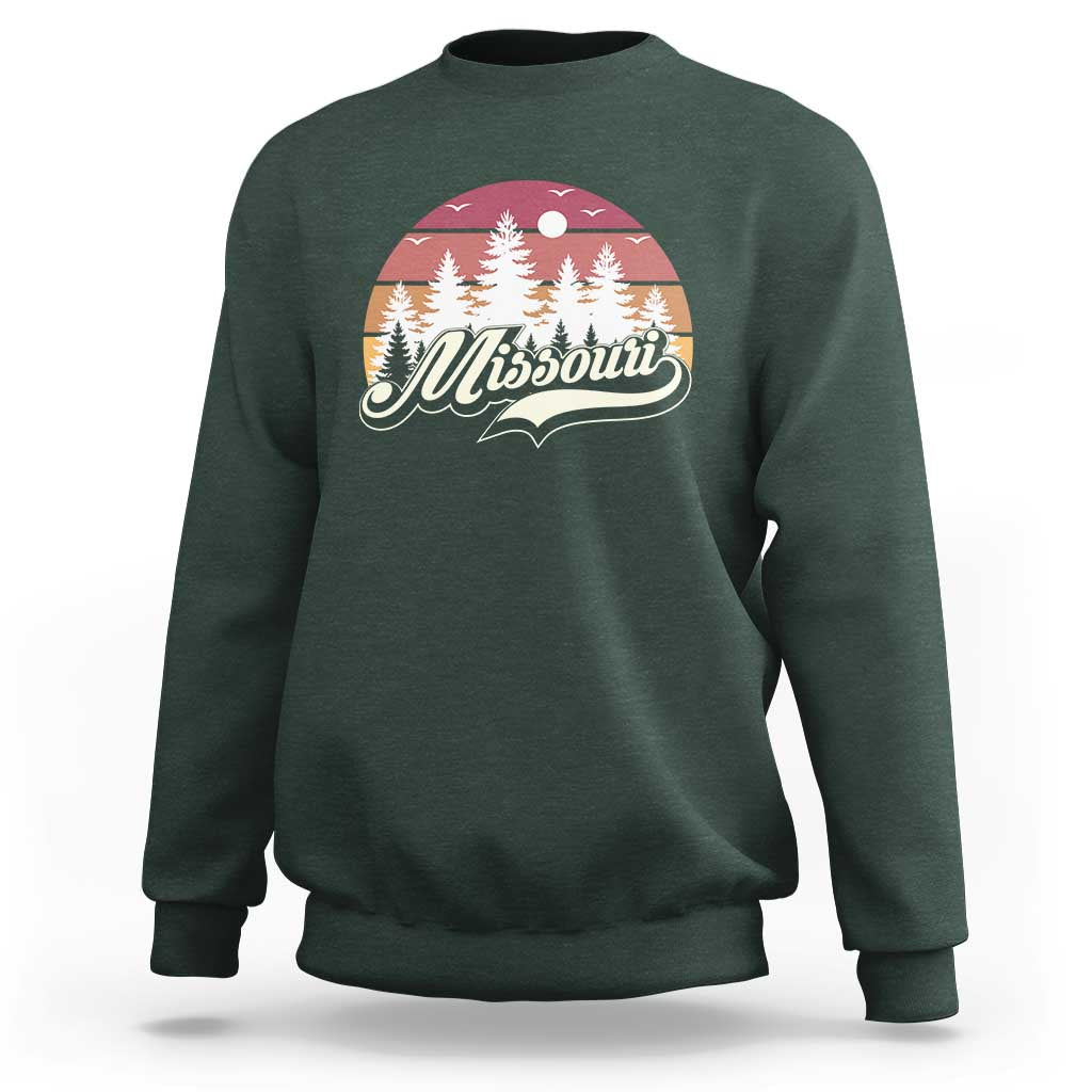 Missouri Travel Gift Sweatshirt Vintage Forest River Landscape