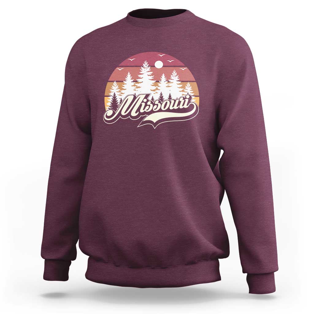 Missouri Travel Gift Sweatshirt Vintage Forest River Landscape