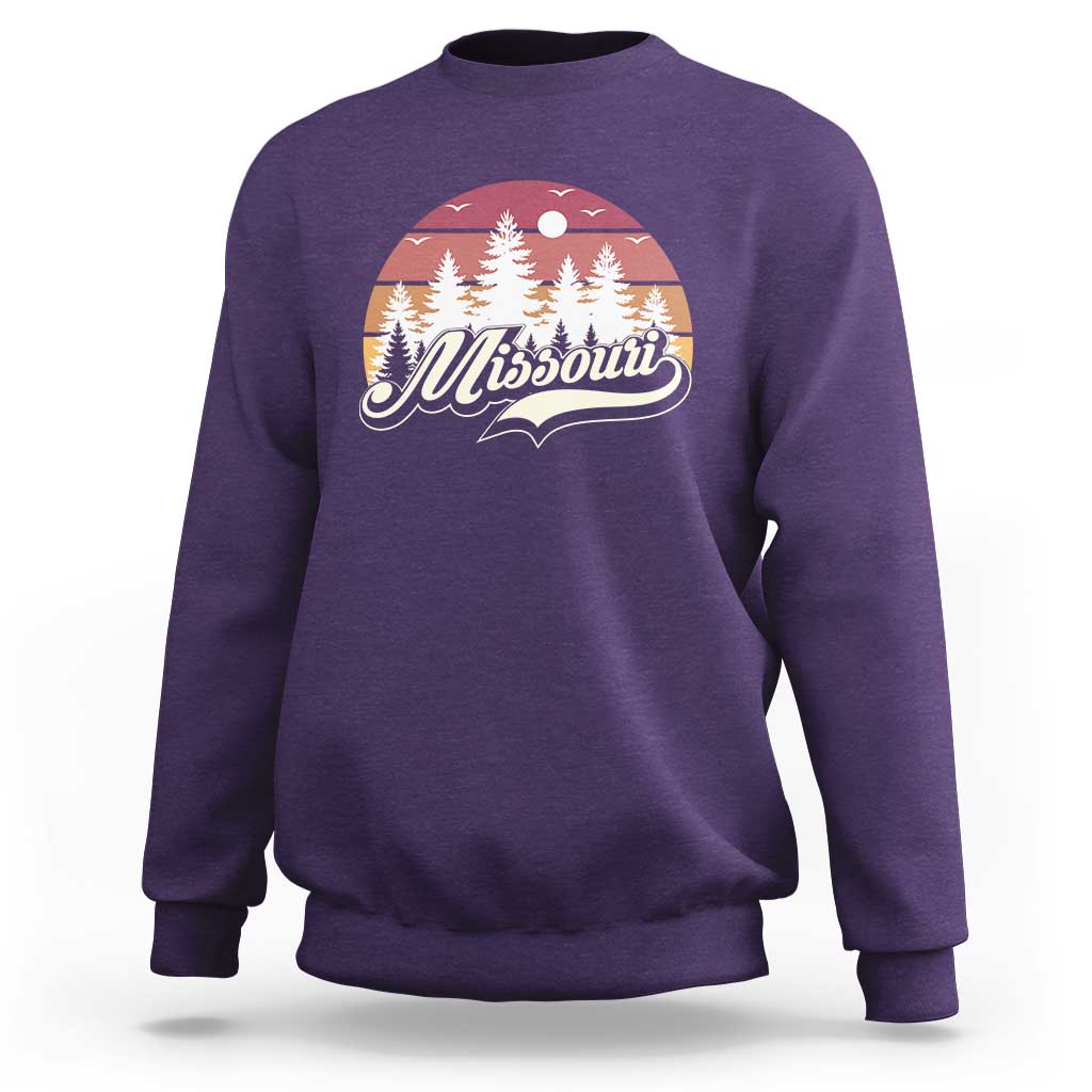 Missouri Travel Gift Sweatshirt Vintage Forest River Landscape