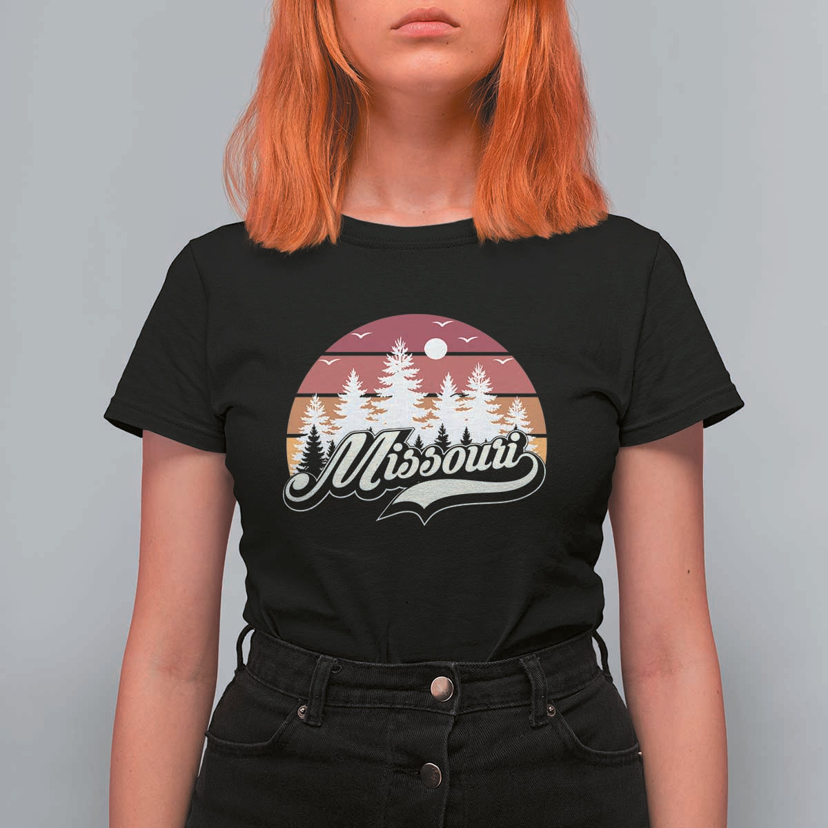 Missouri Travel Gift T Shirt For Women Vintage Forest River Landscape