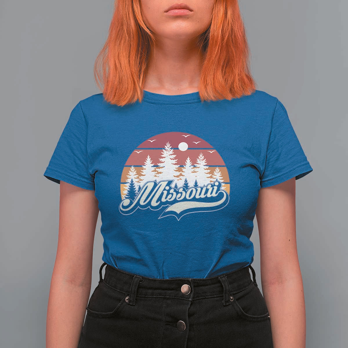 Missouri Travel Gift T Shirt For Women Vintage Forest River Landscape